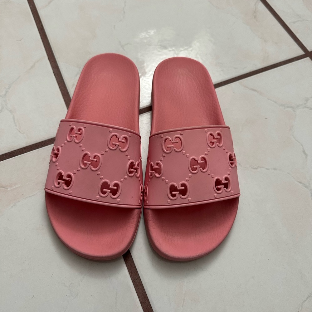 Pink Gucci slides
